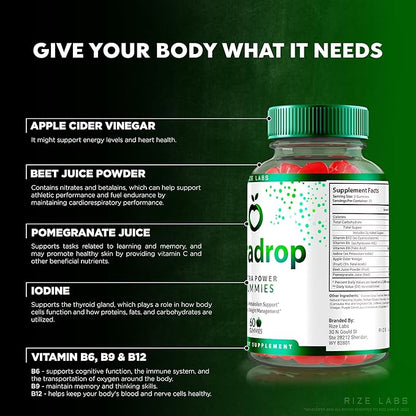 Puradrop Extra Power Gummies for Weight Loss Management, Extra Strength, Keto ACV (Apple Cider Vinegar) Gummy Supports Healthy Metabolism (60 Gummies)