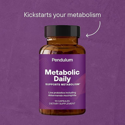 Pendulum Metabolic Daily - Multi-Strain Probiotic with Akkermansia Muciniphila to Support Metabolism and Sustain Energy Levels - for Women and Men - 90 Capsules (1 Pack)