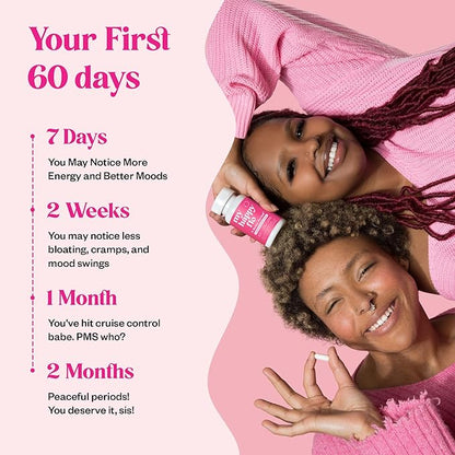 PMS Support Supplement for Women with Iron, PMS Relief Hormone Support for Women, 10-in-1 PMDD Supplements for Women | DIM & I3C Indole-3-Carbinol for Cramp Relief, Heavy Flow - 60 Caps