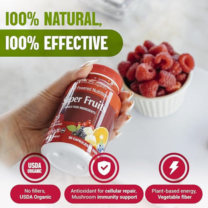 Júce Original Formula - Organic Super Fruit & Veggies Supplement - Gluten/Gelatin Free, Soy Free & Vegan- Reds & Greens Superfood Capsules- 23 Fruits & 16 Vegetables (180 Count)