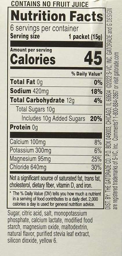 Gatorlyte Electrolyte Beverage Powder, Cherry Lime, Makes 20 Fl Oz, 3.1 ounce (Pack of 6)