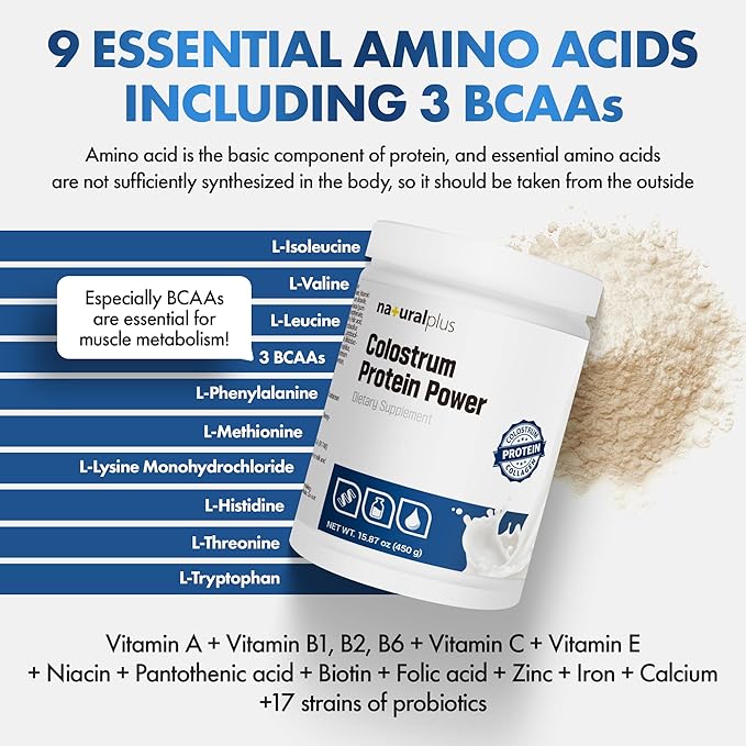 3 Pack Bundle Colostrum Protein Powder, Fortifying Muscle with WPC, WPI, ISP, Collagen, Amino Acids, BCAAs, Vitamins Minerals Lactobacillus, Rich Milk Flavor, 47.61oz