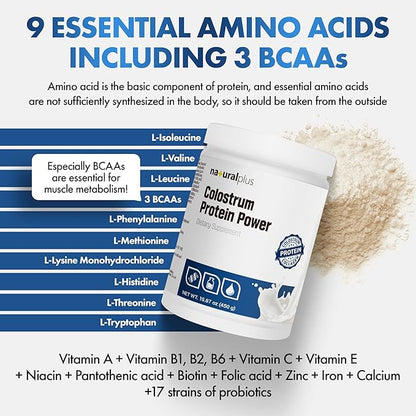 3 Pack Bundle Colostrum Protein Powder, Fortifying Muscle with WPC, WPI, ISP, Collagen, Amino Acids, BCAAs, Vitamins Minerals Lactobacillus, Rich Milk Flavor, 47.61oz