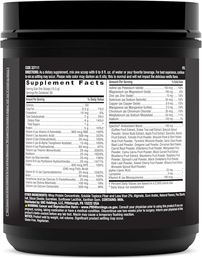 GNC Mega Men Multi Powder - Vanilla | Supports Overall Men’s Wellness, Heart Health, Energy Production | 30 Servings