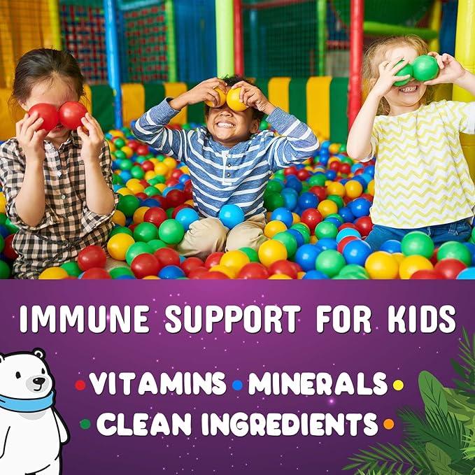 Kids Immune Support Gummy - Vitamin C, Zinc & Echinacea, Daily Children's Immune Support Gummies for Kids Ages 4 and Up, Nature's Vitamins for Kids, Vegan & Non-GMO, Natural Berry Flavor - 90 Gummies