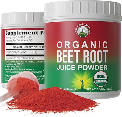 Organic Beet Root Powder - Ultra High Purity Super Food Beets Juice Powder. 100% Pure Nitric Oxide Boosting Beetroot Supplement. Keto, Paleo, Vegan Reds Superfood Rich in Polyphenols