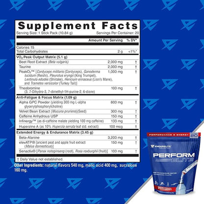 EndurElite Perform Elite- Pre Workout Powder Supplement- Pre-Workout for Endurance Athletes- 20 Serving Bag- Sensational Strawberry