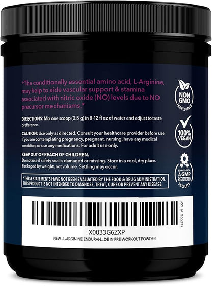 Pre Workout Powder - L Arginine Powder Nitric Oxide Supplement for Men and Women - Pre and Post Workout Support - L-Arginine L Citrulline and Beet Root Powder - Endurance and Performance - Mixed Berry