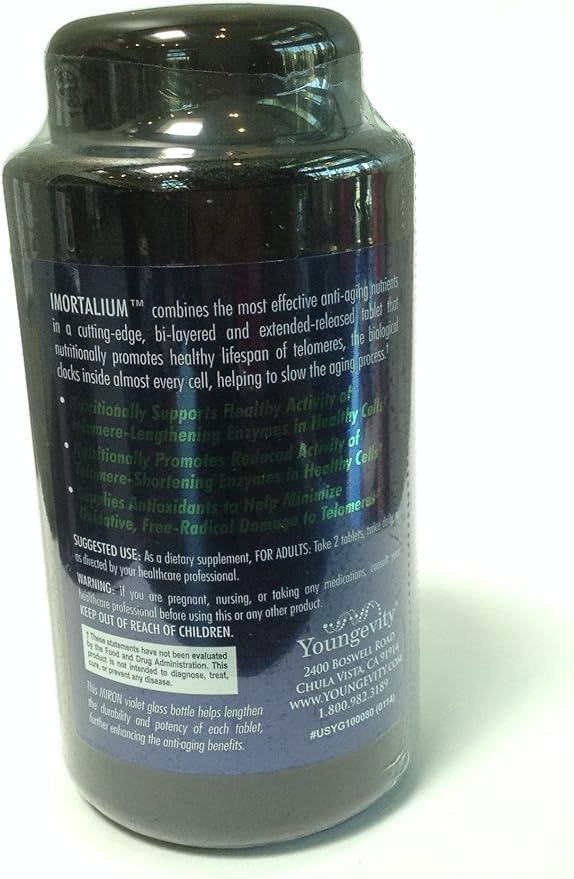 Youngevity Imortalium® - Anti-Aging Telomere Health, Fucoxanthin, Carotenoid Blend, Fucoidan Blend, MSM, Glutathione, Skin Rejuvinating Blend + 12 Whole Foods 120 Tablets (Pack of 2)