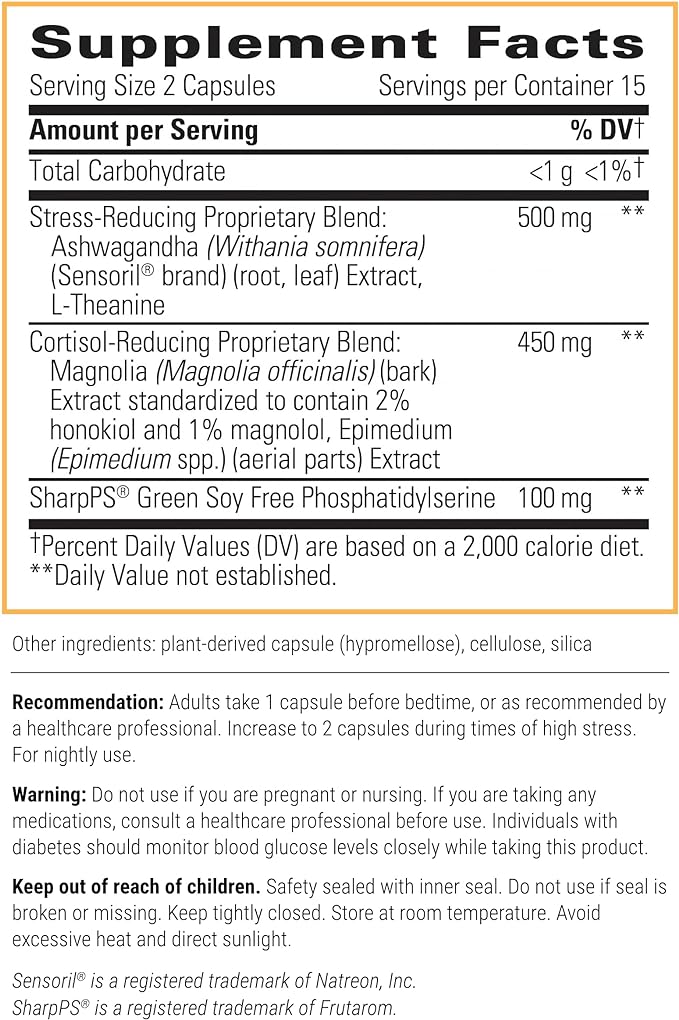Integrative Therapeutics Cortisol Manager - Allergen-Free - Supplement with Ashwagandha and L-Theanine - Supports Relaxation & Calm to Support Restful Sleep* - 90 Tablets