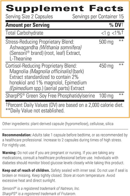 Integrative Therapeutics Cortisol Manager - Allergen-Free - Supplement with Ashwagandha and L-Theanine - Supports Relaxation & Calm to Support Restful Sleep* - 90 Tablets