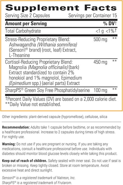 Integrative Therapeutics Cortisol Manager - Allergen-Free - Supplement with Ashwagandha and L-Theanine - Supports Relaxation & Calm to Support Restful Sleep* - 30 Tablets