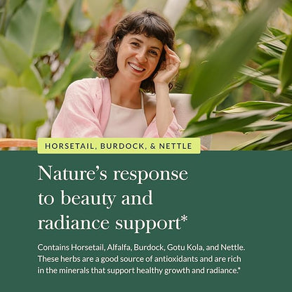 Gaia Herbs Hair, Skin & Nail Support - Helps Promote Healthy Skin, Hair Growth & Nail Growth - with Horsetail, Alfalfa, Burdock, Gotu Kola & Nettle - 60 Vegan Liquid Phyto-Capsules (15-Day Supply)