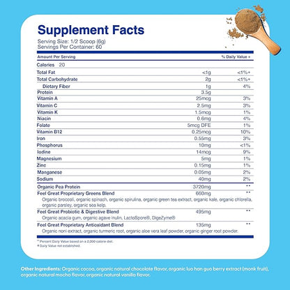 Kids Organic Super Greens Powder with Fruits & Veggies - All-In-One Kids Multivitamin made from Real Plants - No Synthetic Vitamins, No Fillers or Binders, No Sugar Added.