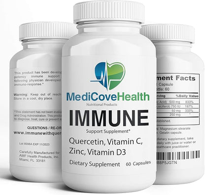 Immune Support: Quercetin, Vitamin C, Zinc, Vitamin D3