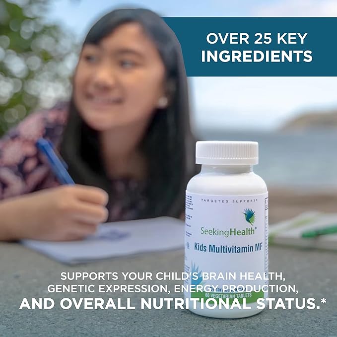 Seeking Health Kids Multivitamin Chewable MF, Formulated for Children’s Health, Methyl-Free, with Folinic Acid, Vitamin B12, Riboflavin, Vitamin A, Vegetarian (60 Chewable Tablets)*