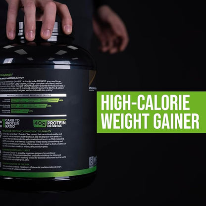 Rule One Proteins, Mass Gainer - Vanilla Crème, High-Calorie Weight Gain Formula with 1,220+ Calories, 250g+ Complex Carb Blend, 40g All-Whey Protein, 8g of Fat Per Serving, 12 Pounds, 16 Servings