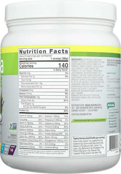Vega Organic All-in-One Vegan Protein Powder, French Vanilla -Superfood Ingredients, Vitamins for Immunity Support, Keto Friendly, Pea Protein for Women & Men, 12.2 oz (Packaging May Vary)
