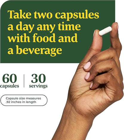 MegaFood Magnesium + Vitamin D3 Magnesium Complex with Magnesium Glycinate Magnesium Citrate & Magnesium Malate Vitamin D for Immune & Bone Support Vegetarian - 60 Capsules, 30 Servings (2 Pack)