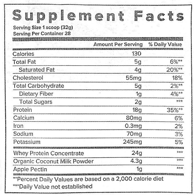 SFH Fuel Whey Protein Powder Great Tasting Grass Fed Whey | MCTs & Fiber for Energy | All Natural | Soy Free, Gluten Free, No RBST, No Artificial Flavors (Coconut (2lb Bag))