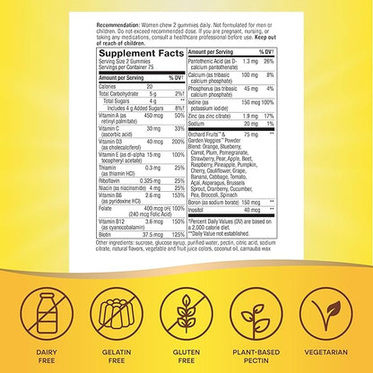 Nature's Way Alive! Women's Daily Gummy Multivitamins, 16 Vitamins & Minerals, Energy Metabolism*, Hair Skin & Nails*, Vegetarian, Mixed Berry Flavored, 150 Gummies (Packaging May Vary)