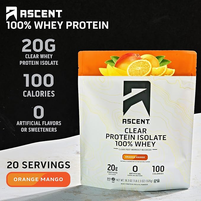 Ascent Clear Whey Protein Isolate - Orange Mango