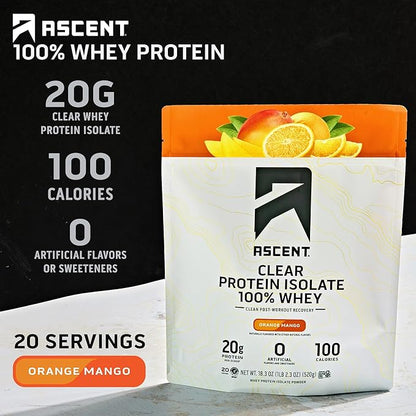 Ascent Clear Whey Protein Isolate - Orange Mango