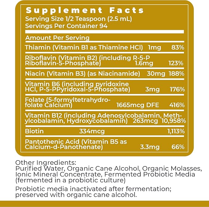 Premier Research Labs: Max B-ND Liquid Vitamin B-Complex for Liver & Brain Health - Sublingual Drops for Energy, Immune - 8 fl oz - Thiamin, B12, B6 & More - for Men, Women, Kids