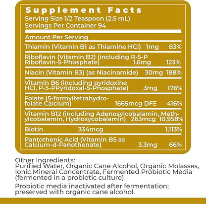 Premier Research Labs: Max B-ND Liquid Vitamin B-Complex for Liver & Brain Health - Sublingual Drops for Energy, Immune - 8 fl oz - Thiamin, B12, B6 & More - for Men, Women, Kids