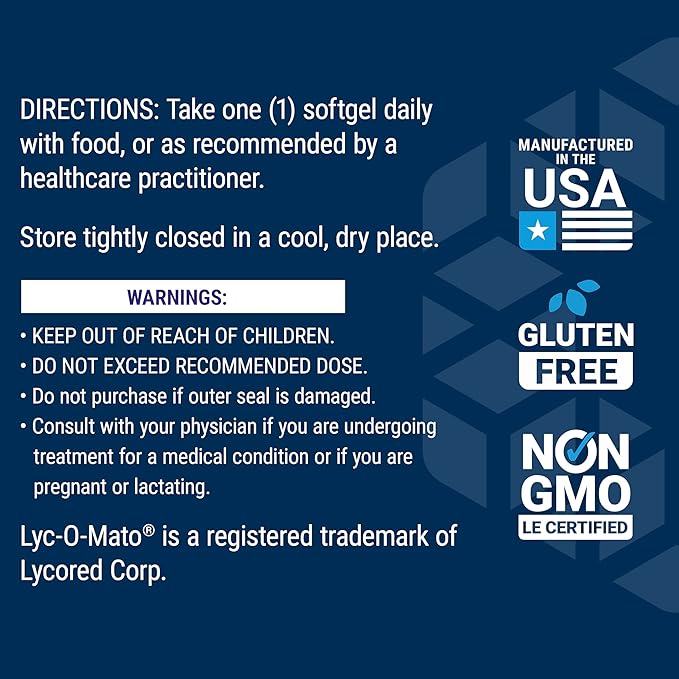 Life Extension Mega Lycopene, Prostate Health, arterial Health, antioxidant Defense, Gluten-Free, Non-GMO, 90 softgels