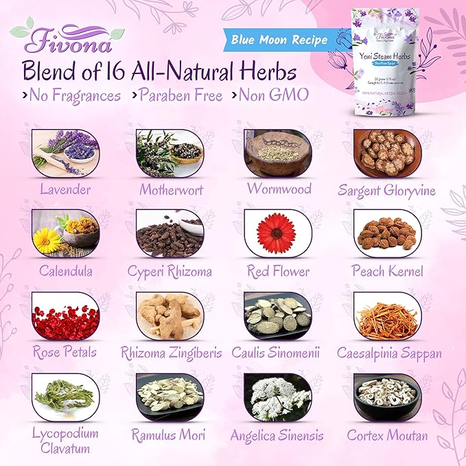 FIVONA Yoni Steam Kit 2 in 1 for Herbal V Steaming Sitz Bath Seat with Yoni Steam Herbs Bundle - at Home V-SPA Cleansing Set for Toilet Bowl - Detox and Rejuvenate with All-Natural Herbal Therapy