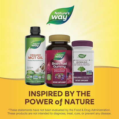 Nature's Way Brain Fuel, Supports Memory and Concentration*, Clinically Studied Cognigrape®, 60 Gummies, Grape Flavored