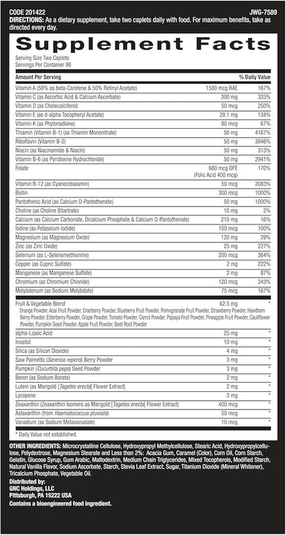 GNC Mega Men Multivitamin | Heart Health, and Immune Support | 180 Count