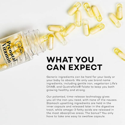 Premama Prenatal Vitamins with DHA and Folate - Once Daily Multivitamin for Women, Fertility Support Supplement, Non GMO, Vegan, Gluten Free, Choline for Brain Development , 28 Capsules (Pack of 3)