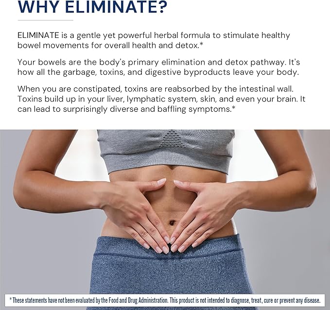 BodyHealth Intestinal Cleanse - Eliminate, Colon Cleanser Detox, Gentle Laxative Pills and Bowel Flush Constipation Relief for Adults, Body Cleanse for Colon Health and Clean Gut (100 Capsules)