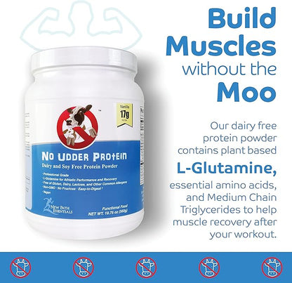 No Udder Protein Dairy Free Vegan Soy Free Protein Powder, Vanilla Delight