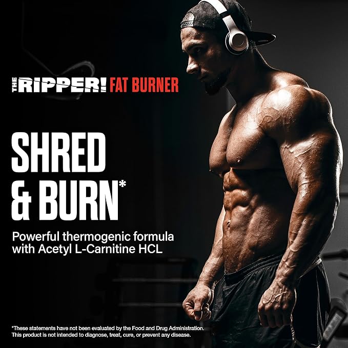 JNX SPORTS The Ripper! Shredding Thermogenic Fat Burner - Fruit Punch 30 Servings | Advanced Fast Acting Thermogenic Pre-Workout, Appetite Suppressant for Men & Women
