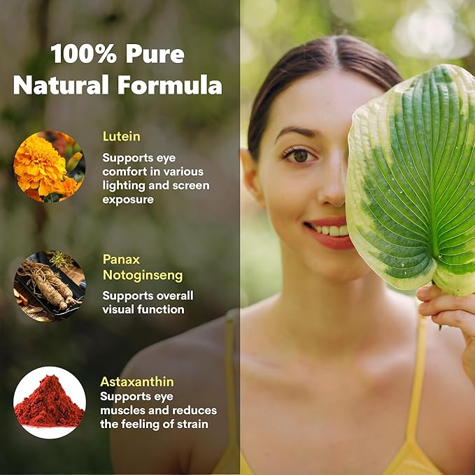 Eye Health with Panax Notoginseng Astaxanthin Lutein and Zeaxanthin (60 Capsules)