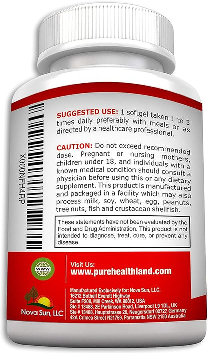 Non GMO Cranberry Concentrate Supplement Pills for Urinary Tract Infection UTI. Equals 12600mg Cranberries. Triple Strength for Men and Women, Easy to Swallow Softgels 1 Bottle