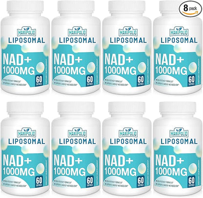 Liposomal NAD+ Supplement 1000 mg | Highest NAD Pontecy | Max Absorption | Pure NAD Supplement | Energy and DNA Repair, Aging Defense, Brain Function | 480 Softgels