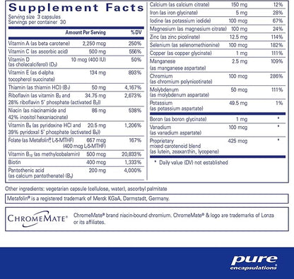 Pure Encapsulations Nutrient 950 | Multivitamin Mineral Supplement to Support Physiological Functions and a Healthy Lifestyle* | 90 Capsules