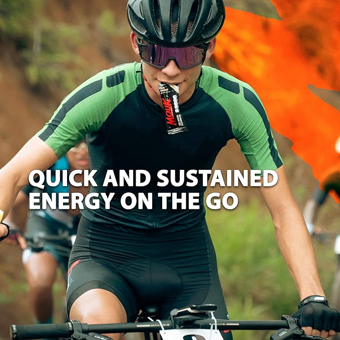 MOUK Energy Workout & Sports Nutrition Energy Gel - Orange Flavor All Natural with Whole Chia Seeds | Easy Digestion, Vegan, Gluten Free, Essential Electrolyte | 1.38 Ounce (Pack of 10)