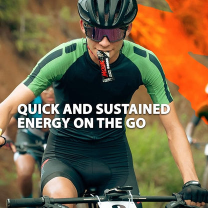 MOUK Energy Workout & Sports Nutrition Energy Gel - Orange Flavor All Natural with Whole Chia Seeds | Easy Digestion, Vegan, Gluten Free, Essential Electrolyte | 1.38 Ounce (Pack of 10)