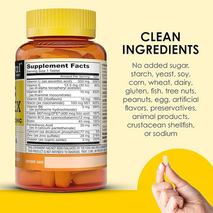 MASON NATURAL Stress B-Complex with Antioxidants + Zinc, 6 Month Supply, Dual Action Formula, Supports Energy Metabolism & Immune Health, 3 Pack