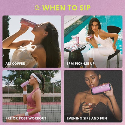 GORGIE Sugar Free Natural Energy Drinks, Sparkling Electric Berry (12 Pack) - Healthy Energy Drinks - Natural Coffee Replacement with Green Tea Caffeine and Biotin - 150mg Caffeine, Vegan, Low Calorie