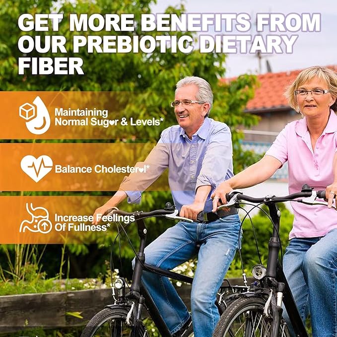 Prebiotic Fiber Gummies for Adults 7G with Psyllium Husk Fiber , Soluble Fiber + Insoluble Fiber, Inulin, Fos, Multivitamin Supplement for Daily Digestive Health, Regularity Gut, Sugar Free, Pack of 2