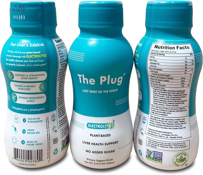 The Plug Liver Cleanse Detox & Repair Drink - Electrolyte Drink & Dehydration Relief - Last Shot of The Night - Before Sleep After Heavy Night - Morning Relief Drink - Liver Support (2 Pack)