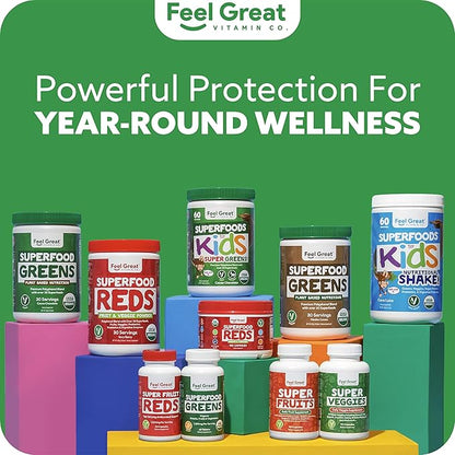 Organic Superfood Greens Powder - Cocoa Chocolate | Super Greens Fruit & Vegetable Supplement | Over 20 Greens, Fruits & Veggies, Fiber, Probiotics & Digestive Enzymes | 30 Servings