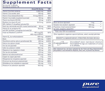 Pure Encapsulations Nutrient 950 | Multivitamin Mineral Supplement to Support Physiological Functions and a Healthy Lifestyle* | 180 Capsules