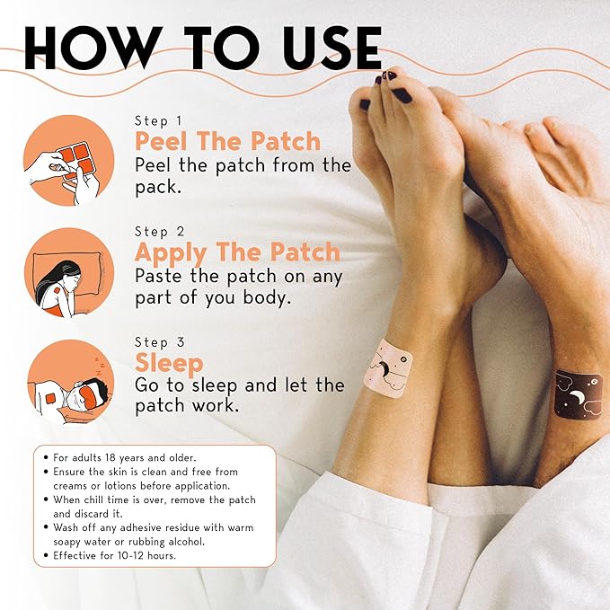 Klova Melatonin-Free Sleep Patches with Ashwagandha, L-Theanine, Hops, Valerian, GABA and Other Natural Ingredients: for Falling Asleep Faster, Staying Asleep Longer & Eliminating Groggy Mornings